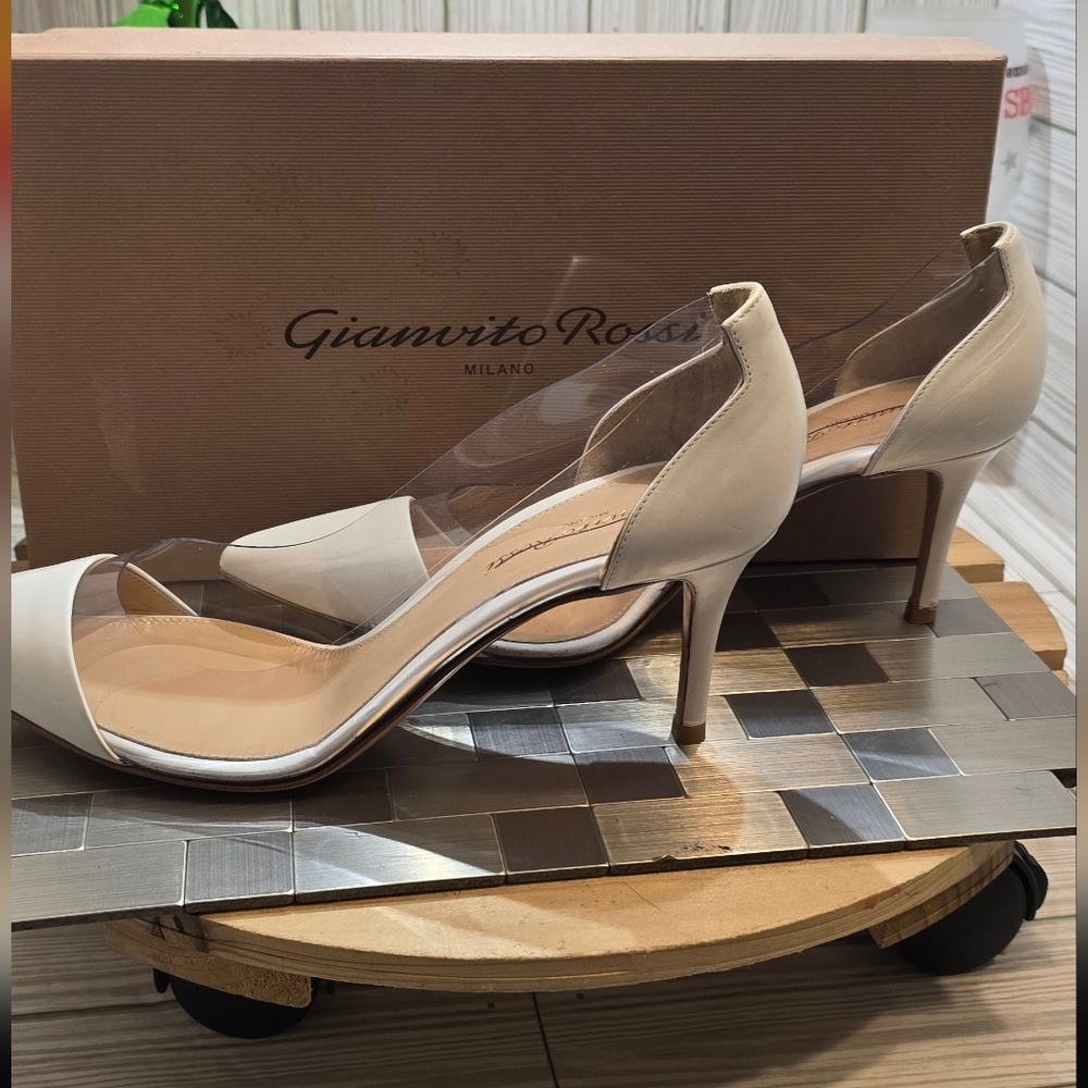 GIANVITO‎ ROSSI PVC/LEATHER PUMPS - Picture 13 of 15